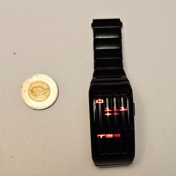 Futuristic Tokyoflash Kisai Sequence (Keisan) Black Red LED Cryptic Watch - Picture 8 of 16